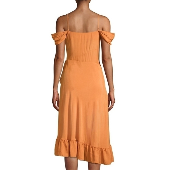 Maje Portefeuille Ruffle Detail Midi Dress NWT  Small/1 - Picture 5 of 8